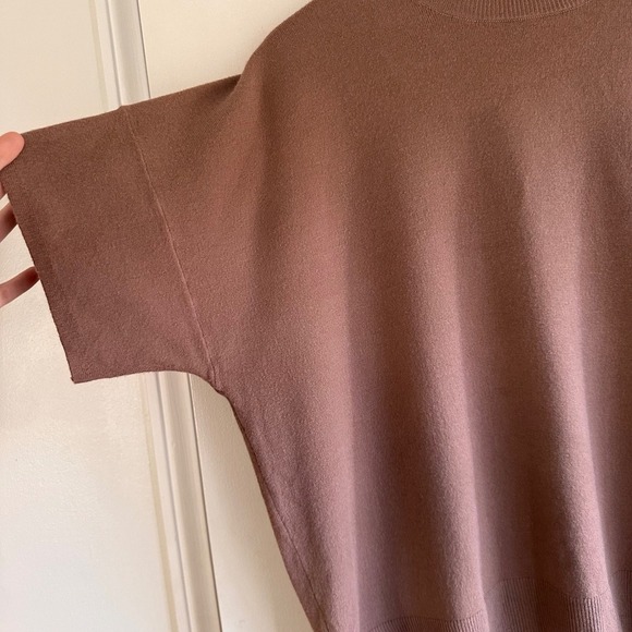 Splendid Brown Crew Neck Knit Short Sleeve Sweater Top XS Pullover - Picture 2 of 8